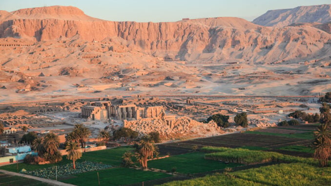 Aerial view of Valley of the Kings in Luxor, Egypt