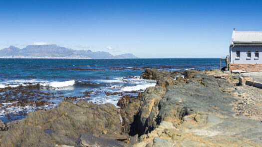 The view of Table Mountain from Robben Island.