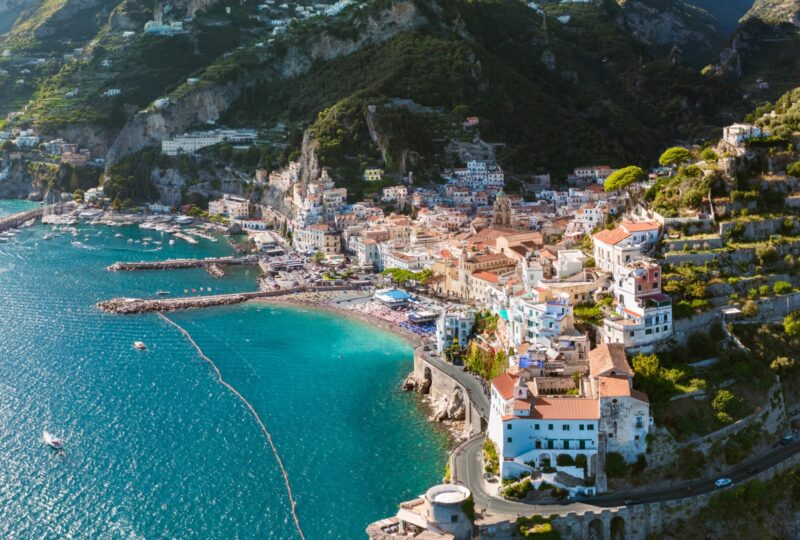 Amalfi Coast from above in summer