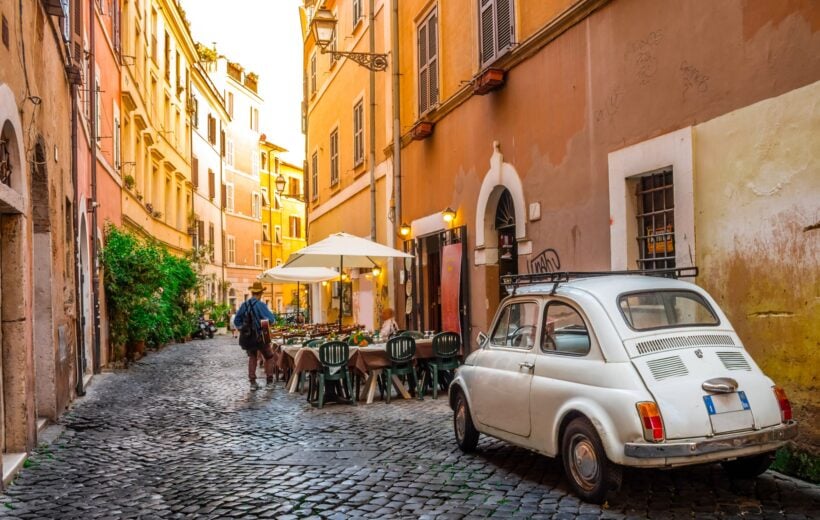 Colourful streets in Rome, Italy