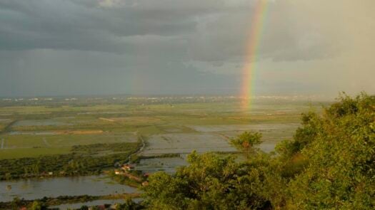 Siem Reap rain and rainbow