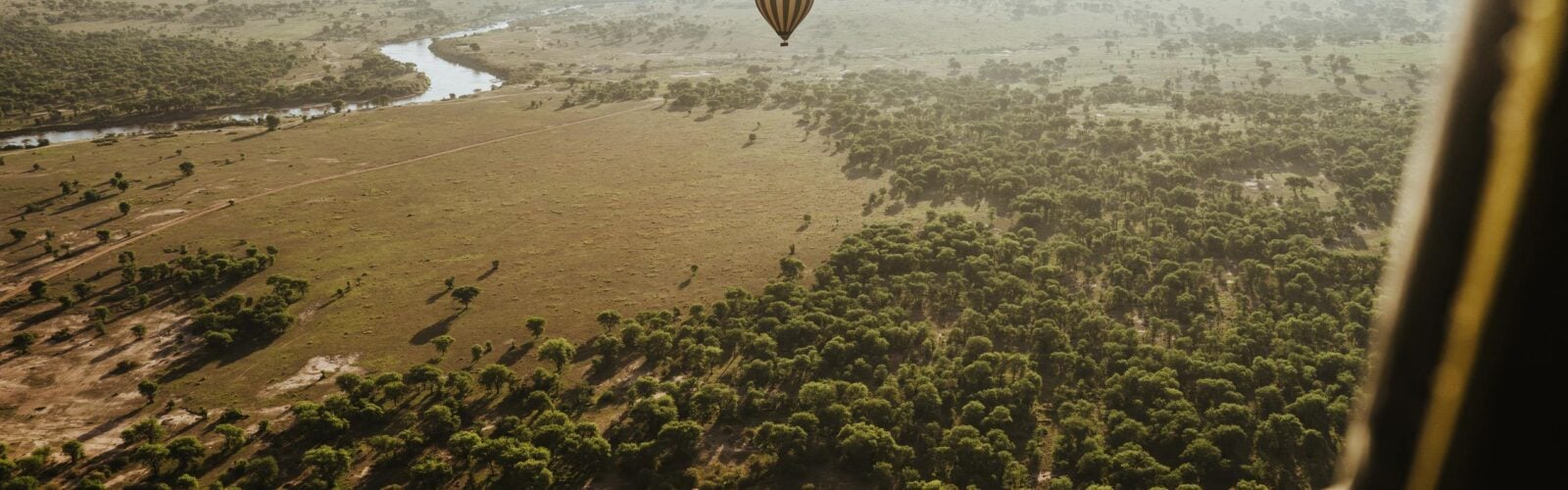Hot air balloon over the Serengeti National Park, Tanzania