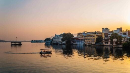 Pichola lake sunset view in Udaipur
