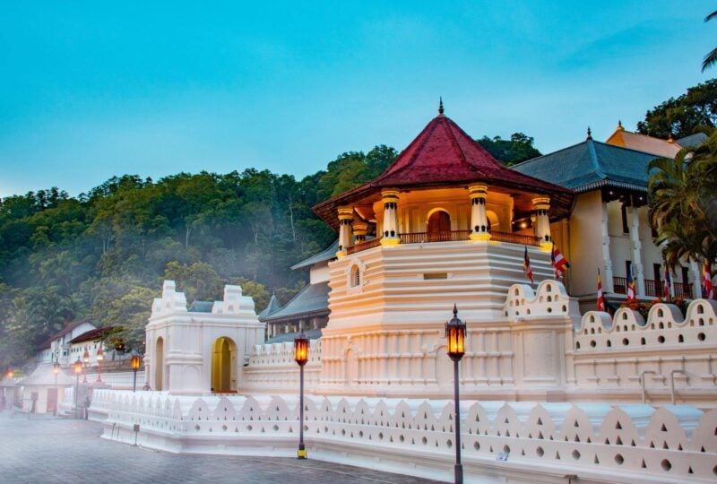 Temple of the tooth, a Buddhist temple also known as Sri Dalada Maligawa, in Kandy, Sri Lanka.